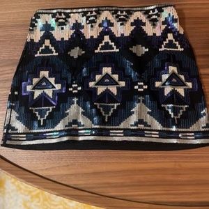 Express Sequin Aztec Mini Skirt - Size XS